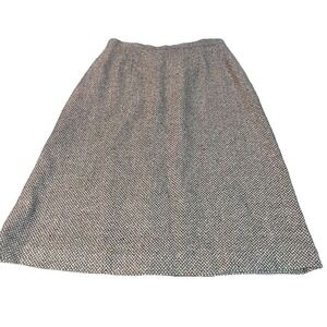 Vintage Diane Von Furstenberg Wool Blend Women’s Skirt Brown Houndstooth Sz 14